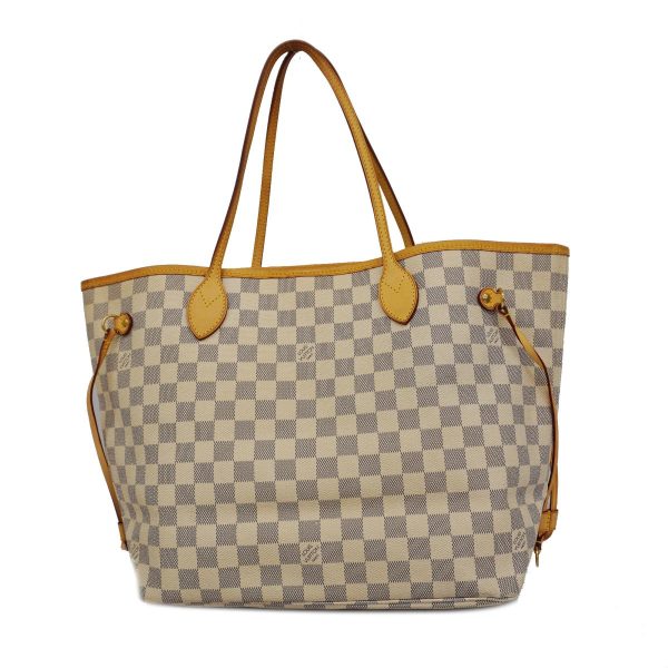 1240001054583 1 Louis Vuitton Neverfull MM Damier Azur Tote Bag White