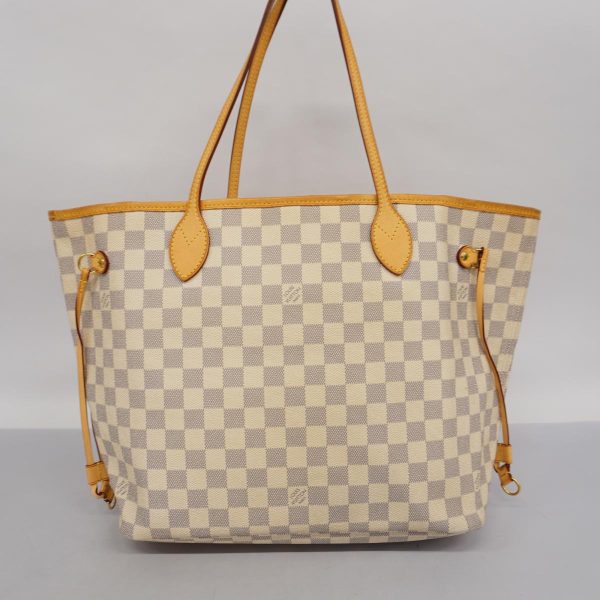 1240001054583 17 Louis Vuitton Neverfull MM Damier Azur Tote Bag White