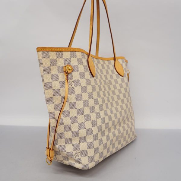 1240001054583 2 Louis Vuitton Neverfull MM Damier Azur Tote Bag White