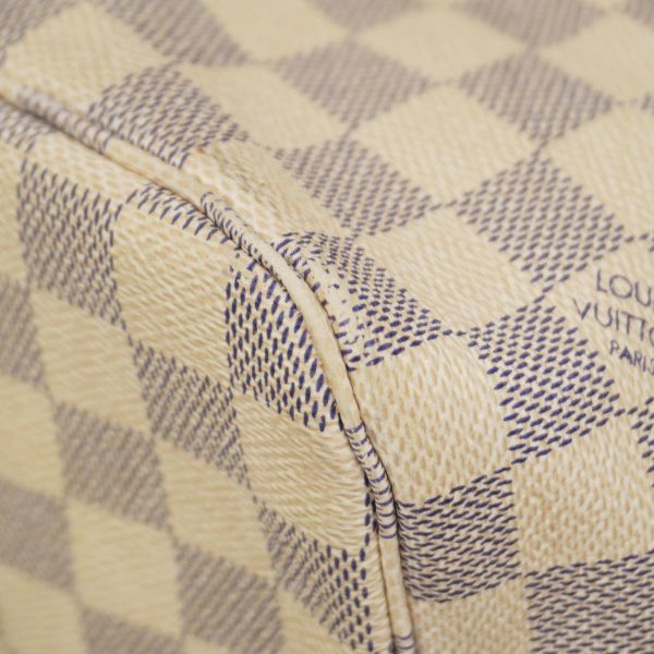 1240001054583 7 Louis Vuitton Neverfull MM Damier Azur Tote Bag White