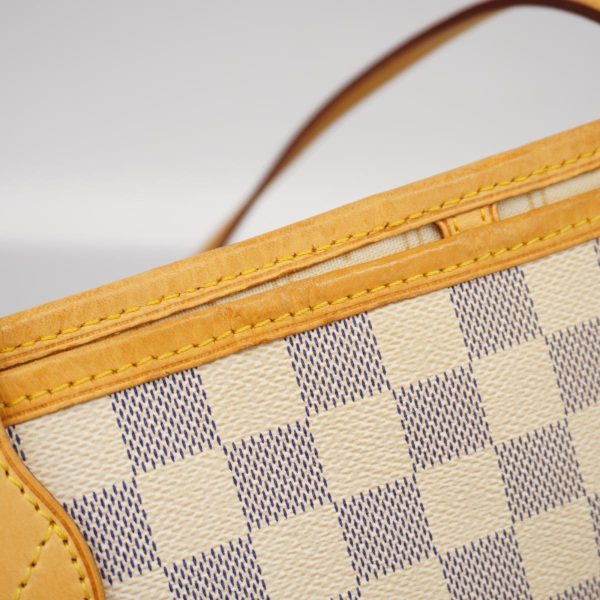 1240001054583 8 Louis Vuitton Neverfull MM Damier Azur Tote Bag White