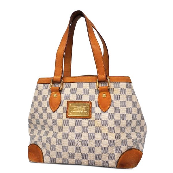 1240001054615 1 1 Louis Vuitton Hampstead PM Damier Azur Tote Bag White