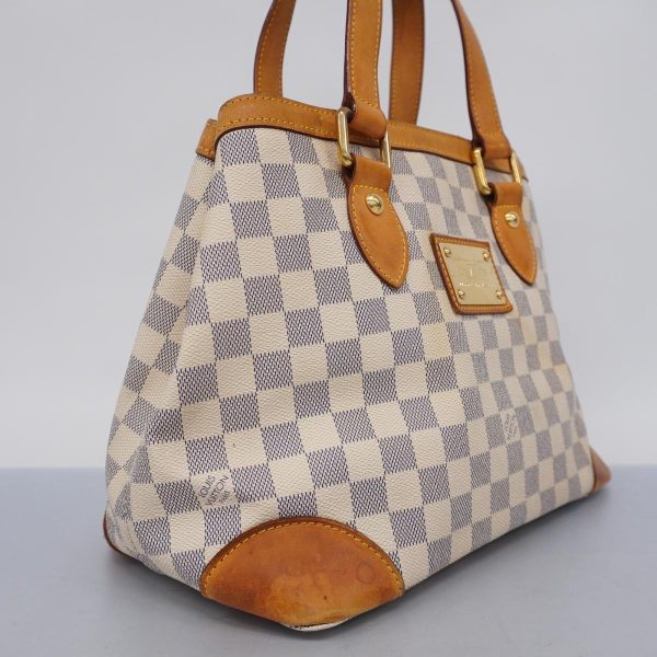 1240001054615 2 1 Louis Vuitton Hampstead PM Damier Azur Tote Bag White