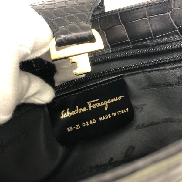 1240001054802 6 Salvatore Ferragamo Gancini tote bag black bag