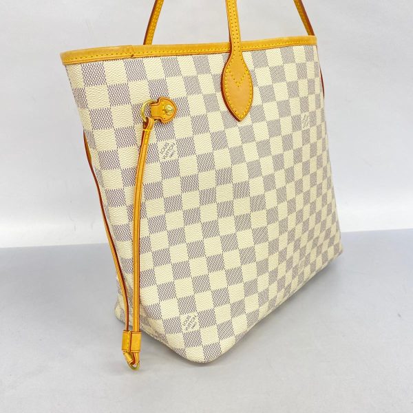 1240001054828 2 Louis Vuitton Neverfull Mm Damier Azur Tote Bag White