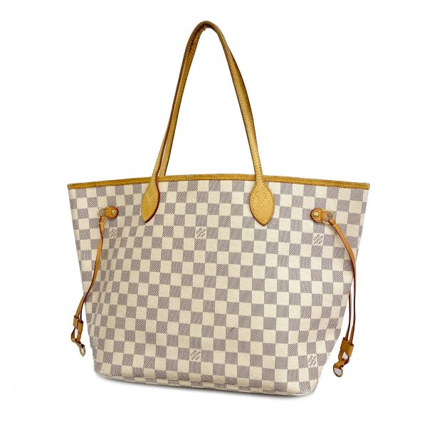 1240001054839 1 Louis Vuitton Neverfull Mm Damier Azur Tote Bag White