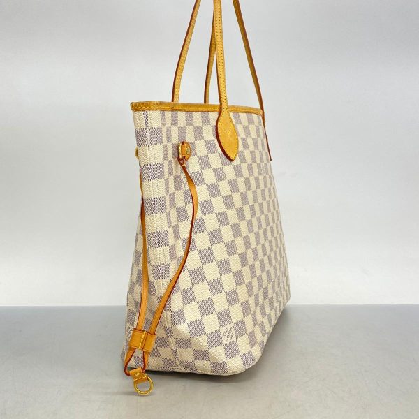 1240001054839 2 Louis Vuitton Neverfull Mm Damier Azur Tote Bag White