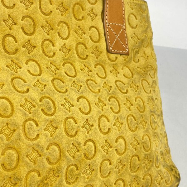 1240001054869 8 Celine C Macadam Suede Tote Bag Yellow