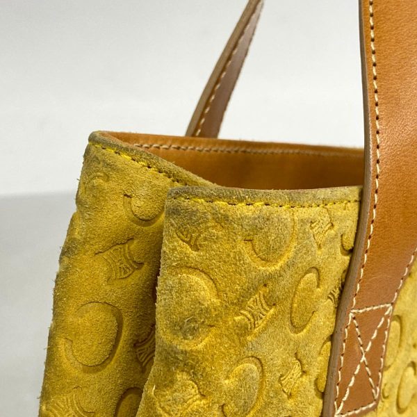 1240001054869 9 Celine C Macadam Suede Tote Bag Yellow