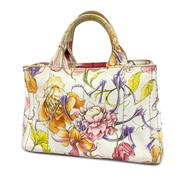 1240001054871 1 Prada Canapa Tote Bag White Multicolor