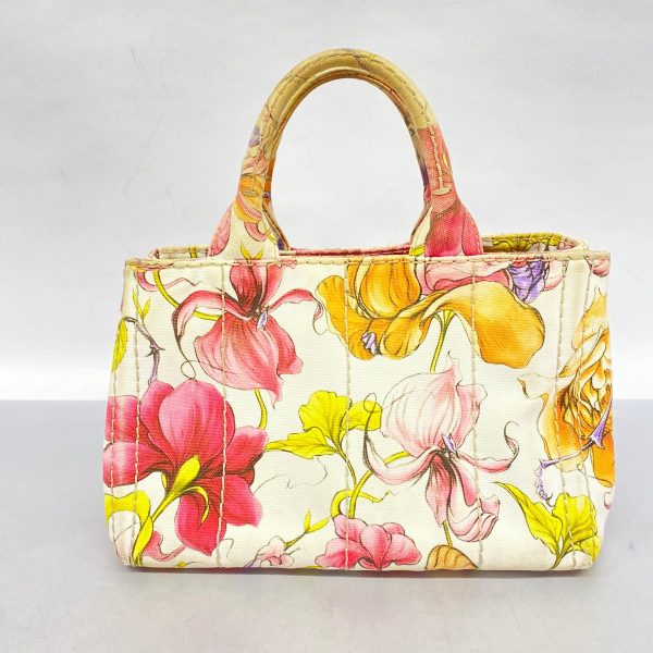 1240001054871 13 Prada Canapa Tote Bag White Multicolor