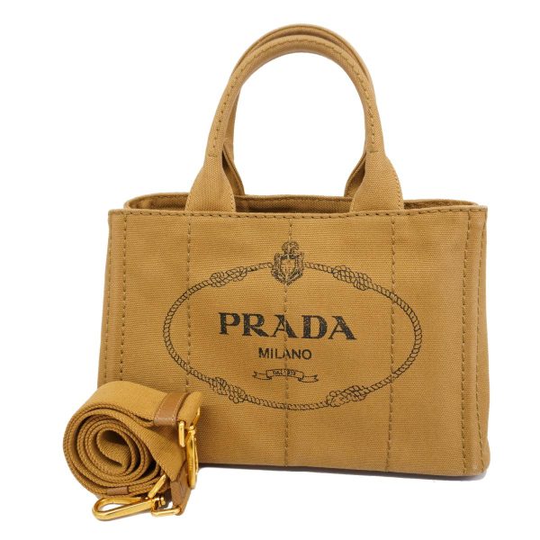 1240001054931 1 Prada Canapa 2WAY Bag Brown