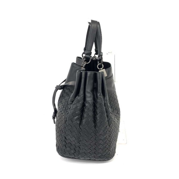 1240001069331 2 BOTTEGA VENETA 2WAY bag black intrecciato hand shoulder bag