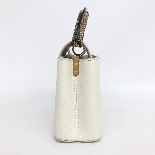 1240001071569 3 LOUIS VUITTON Capucines Mini 2WAY Bag White Taurillon