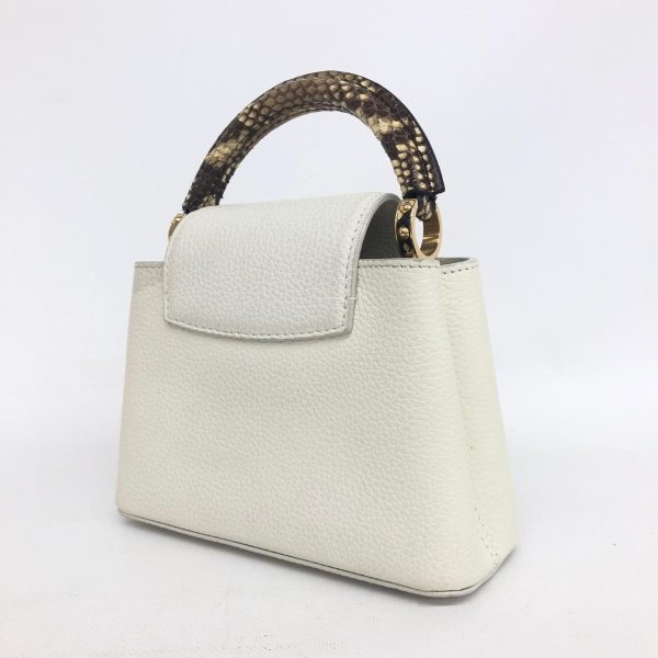 1240001071569 4 LOUIS VUITTON Capucines Mini 2WAY Bag White Taurillon