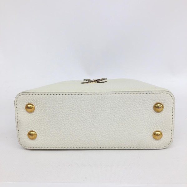 1240001071569 5 LOUIS VUITTON Capucines Mini 2WAY Bag White Taurillon