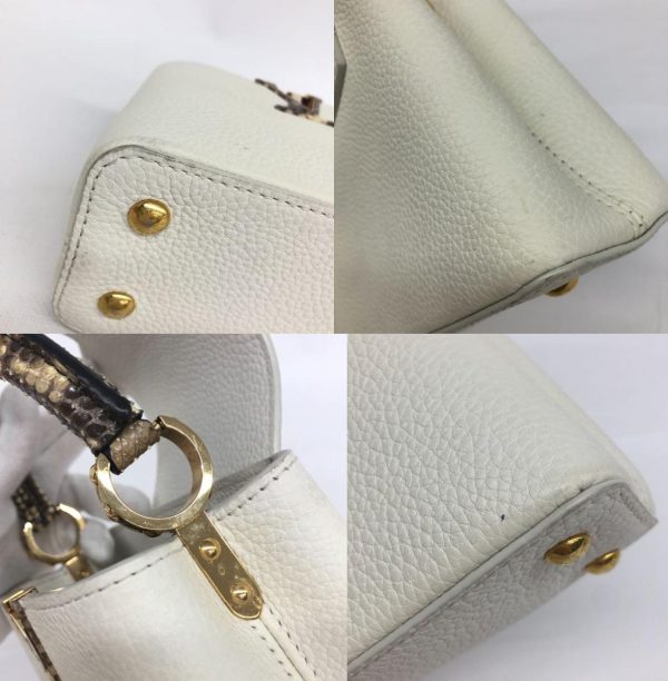 1240001071569 8 LOUIS VUITTON Capucines Mini 2WAY Bag White Taurillon