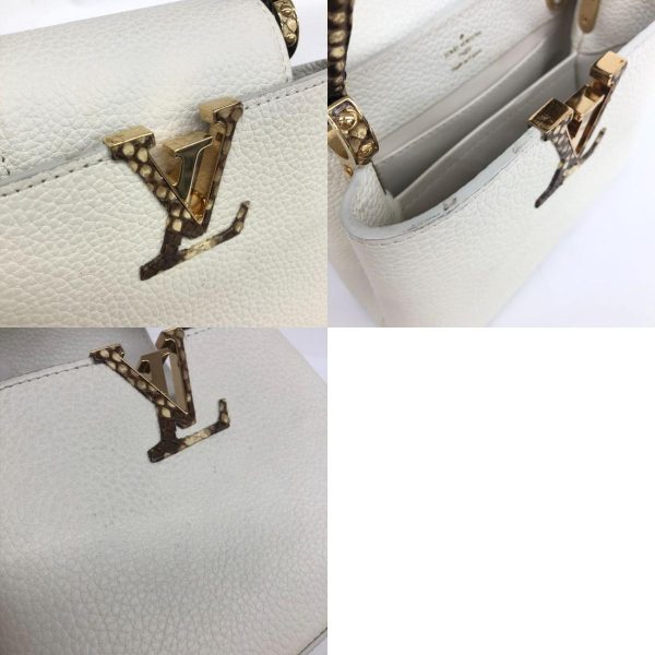 1240001071569 9 LOUIS VUITTON Capucines Mini 2WAY Bag White Taurillon