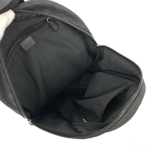 1240001074738 4 GUCCI RuckSack Black Nylon GG Mark Backpack Bag