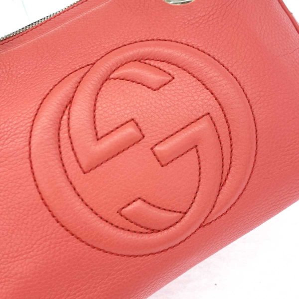 1240001077729 5 GUCCI Tote Coral Pink Soho Interlocking GG Shoulder Bag