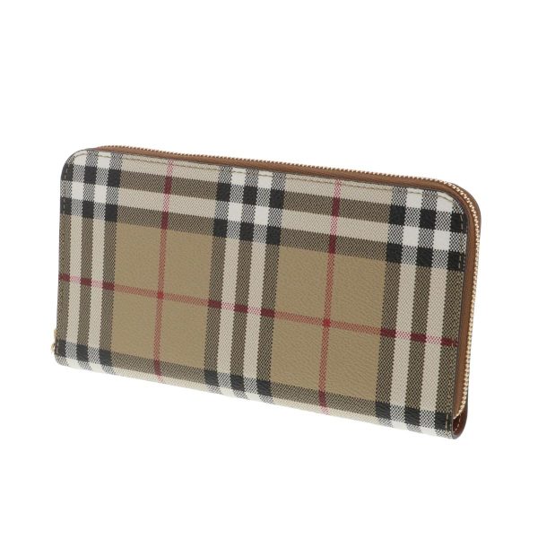 1240002021258 2 Burberry Round Fastener Long Wallet Nova Check Beige