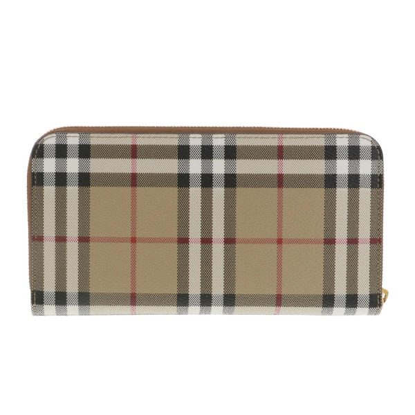 1240002021258 3 Burberry Round Fastener Long Wallet Nova Check Beige