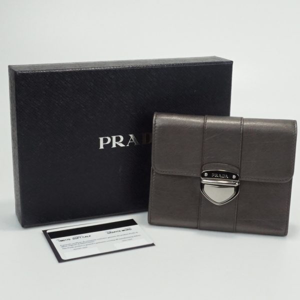 1240002035249 7 PRADA Wallet Black Push Lock Wallet