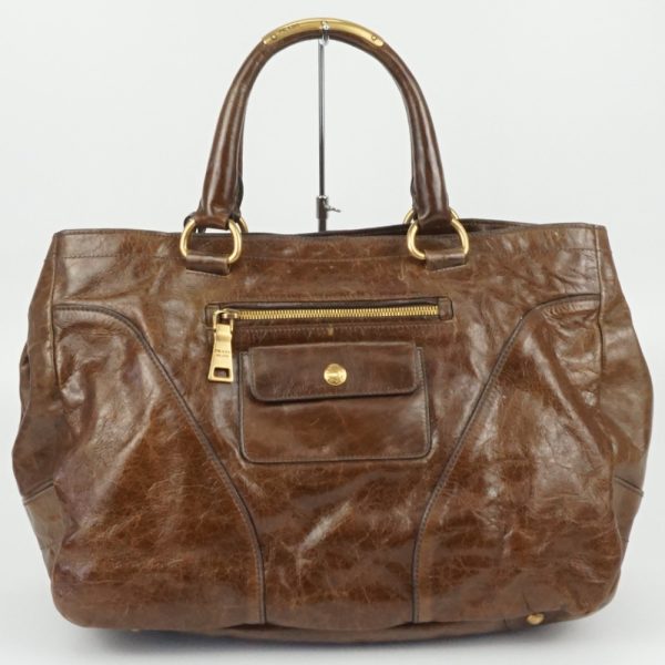 1240002035551 2 PRADA Vittello Shine Brown Shoulder Bag