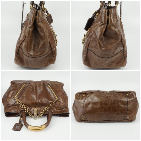 1240002035551 3 PRADA Vittello Shine Brown Shoulder Bag