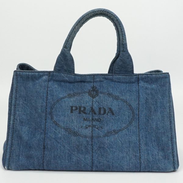 1240002036703 1 PRADA Kanapa tote bag large bag denim blue cloth bag