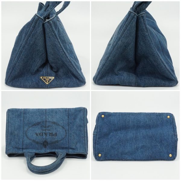 1240002036703 3 PRADA Kanapa tote bag large bag denim blue cloth bag