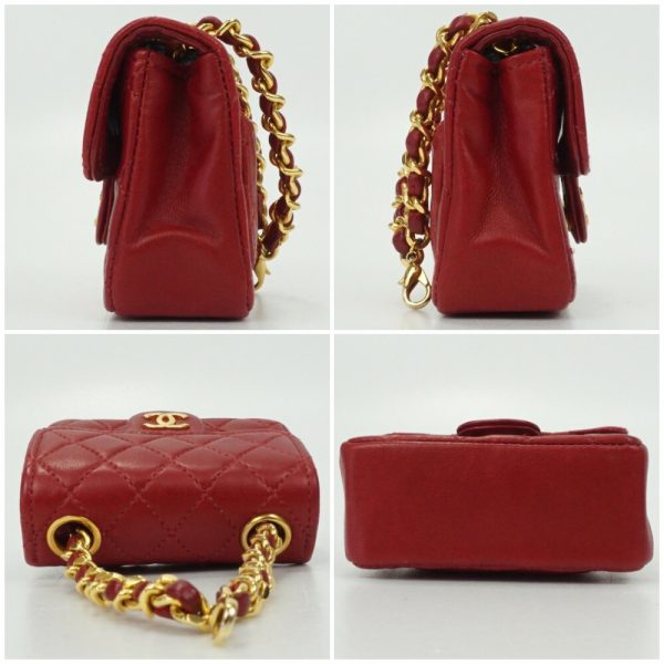 1240002038383 3 Chanel Mini Matelasse Waist Bag Red