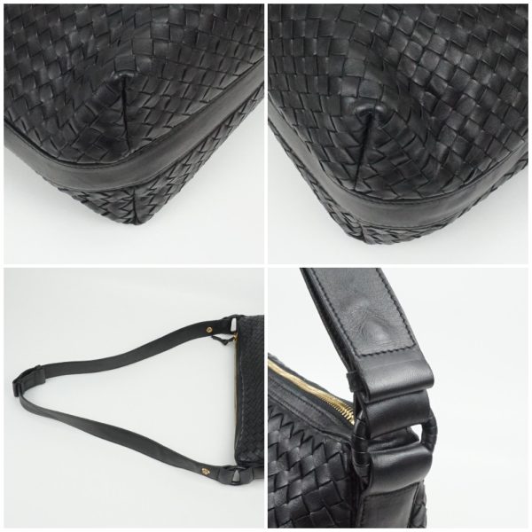 1240002044048 4 Bottega Veneta Intrecciato Shoulder Bag Black Handbag