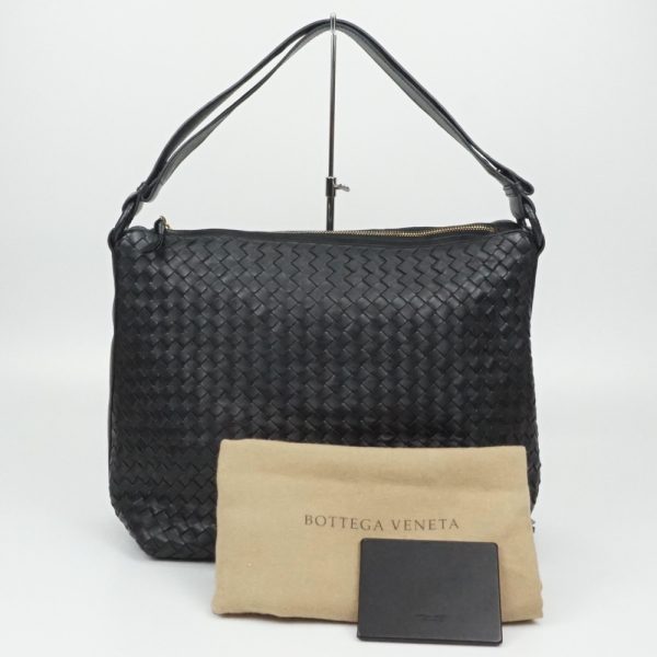 1240002044048 9 Bottega Veneta Intrecciato Shoulder Bag Black Handbag