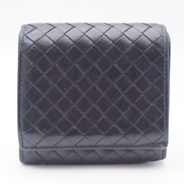 1240002048732 1 BOTTEGA VENETA Wallet Black Intrecciato Folding Wallet