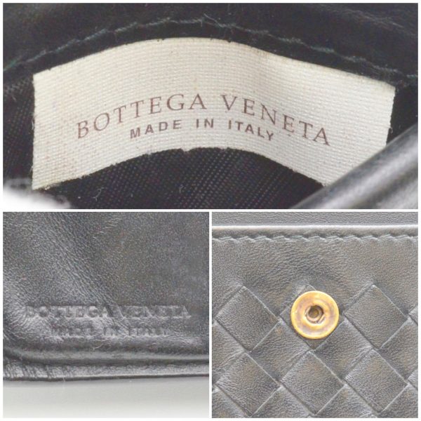 1240002048732 6 BOTTEGA VENETA Wallet Black Intrecciato Folding Wallet