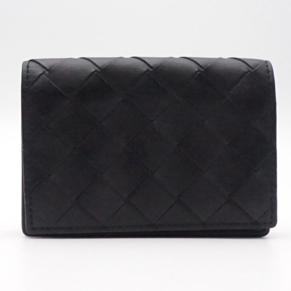 1240002048733 1 BOTTEGA VENETA card case holder Black Intrecciato Braided leather