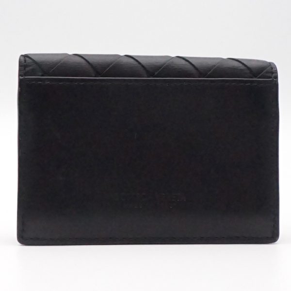 1240002048733 2 BOTTEGA VENETA card case holder Black Intrecciato Braided leather