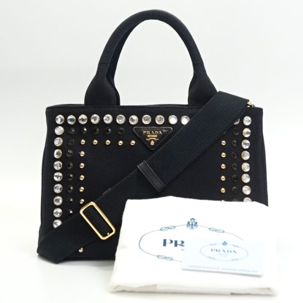 1240002049155 8 PRADA Canapa Tote Black Shoulder Bag