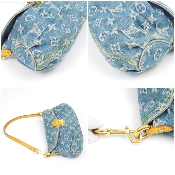 1240002050687 4 Louis Vuitton Mini Pretty Monogram Denim Shoulder Bag Blue