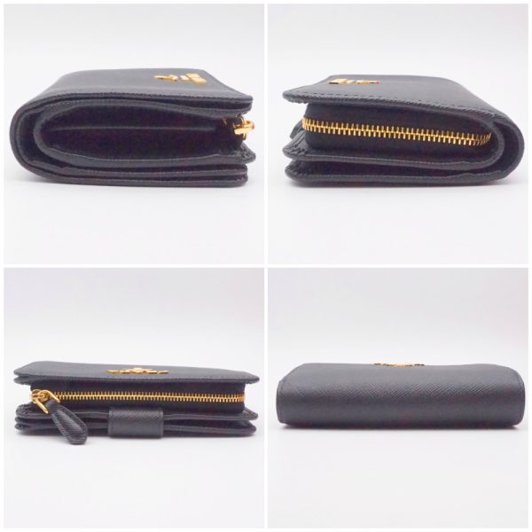 1240002050813 3 PRADA Saffiano Wallet NERO Black Wallet