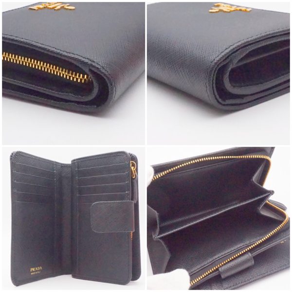 1240002050813 4 PRADA Saffiano Wallet NERO Black Wallet