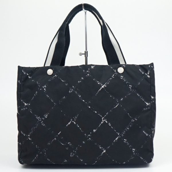 1240002051786 2 Chanel Line Nylon Tote Bag Black