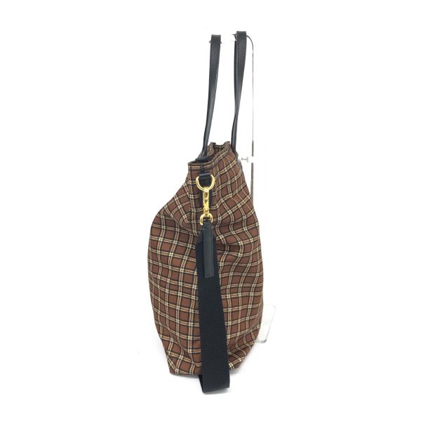 1240002206585 2 PRADA 2WAY tote bag brown nylon plaid multi functional bag