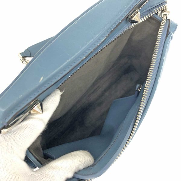 1240002221710 4 FENDI 2WAY bag blue 2 chamber hand shoulder bag