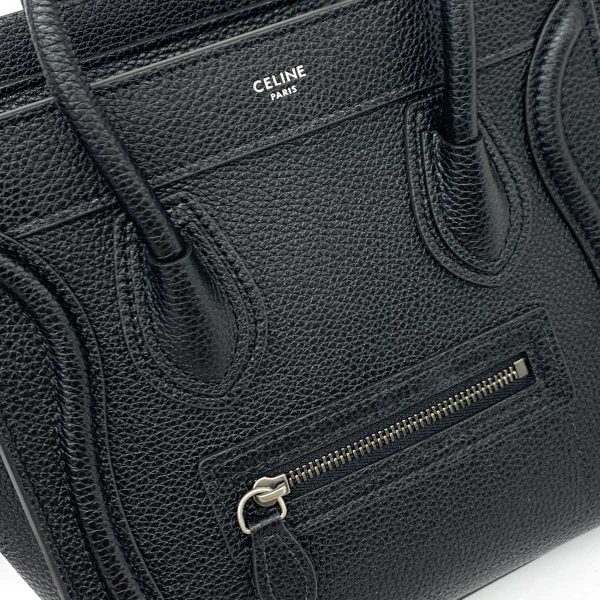 1240002224223 5 1 CELINE Luggage Nano Shopper 2WAY Black Calfskin Shoulder Bag