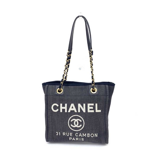 1240002224229 1 CHANEL Deauville Line Chain Tote PM Denim Shoulder Bag