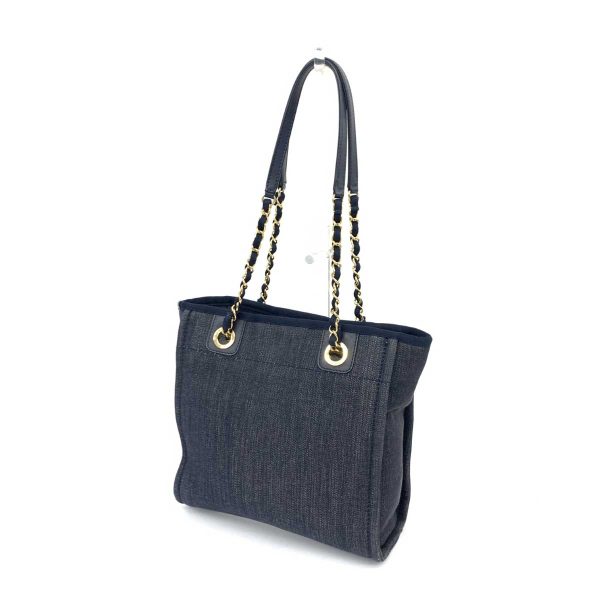 1240002224229 3 CHANEL Deauville Line Chain Tote PM Denim Shoulder Bag