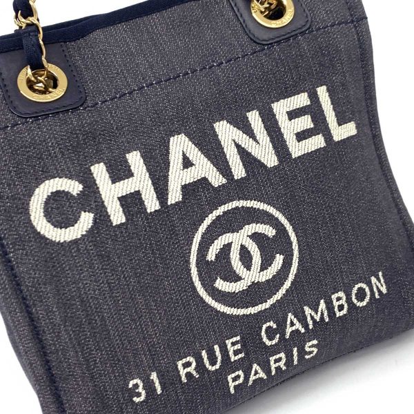 1240002224229 5 CHANEL Deauville Line Chain Tote PM Denim Shoulder Bag