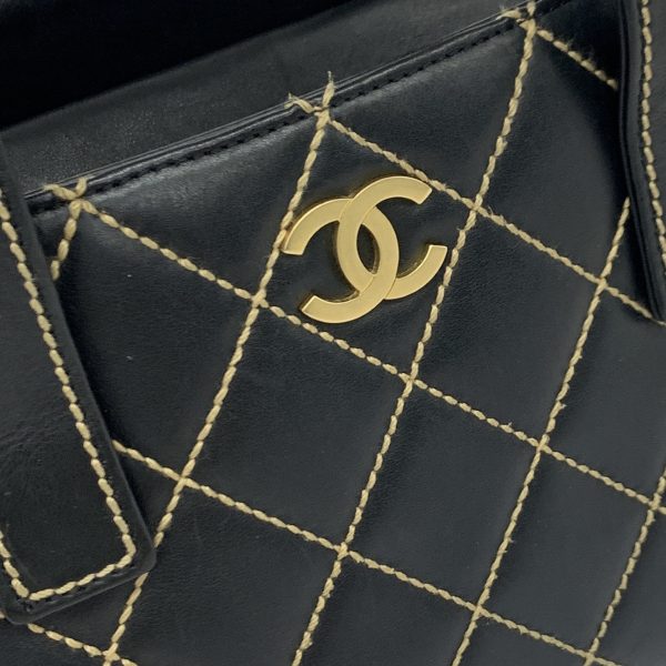 1240002224232 5 CHANEL tote bag 9148977 black calfskin wild stitch bag